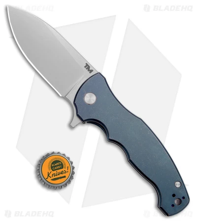 B'yond EDC River Wolf Frame Lock Knife Blue Titanium (4" SW) Blade HQ Exclusive - Image 4