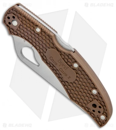 Byrd Cara Cara 2 Lockback Knife Brown FRN (3.75" Satin Serr) BY03PSBN2 - Image 2