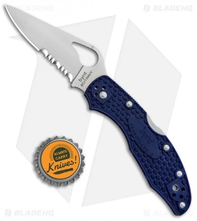 Byrd Meadowlark 2 Lockback Knife Blue FRN (2.84" Satin Serr) BY04PSBL2 - Image 4