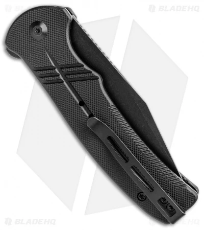 CIVIVI Cogent Button Lock Flipper Knife Black G-10 (3.5" Black Serr) C20038E-1 - Image 3