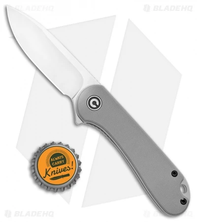 CIVIVI Elementum Liner Lock Knife Gray G-10 (2.9" Satin D2) C907B - Image 4