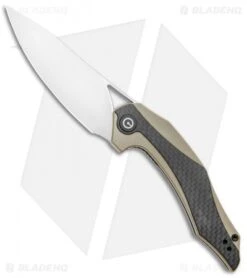 CIVIVI Isham Plethiros Flipper Knife Tan/Carbon Fiber (3.45" Satin) C904A