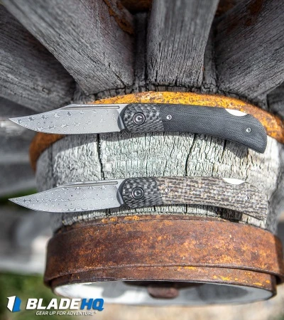 CIVIVI Rustic Gent Lock Back Knife Matrix Micarta/CF (2.97" Damascus) C914DS-2 - Image 5