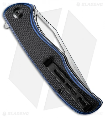 CIVIVI Shredder Liner Lock Knife Black/Blue Layered G-10 (3.7" Satin D2) C912A - Image 3