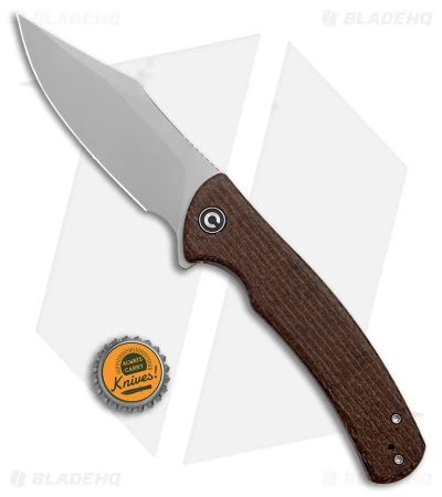 CIVIVI Sinisys Frame Lock Knife Brown Micarta/Steel (3.7" BB) C20039-2 - Image 4