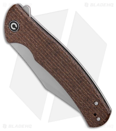 CIVIVI Sinisys Frame Lock Knife Brown Micarta/Steel (3.7" BB) C20039-2 - Image 2