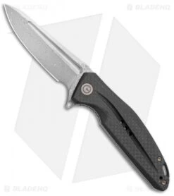 CIVIVI Statera Flipper Liner Lock Knife Black G10/Carbon Fiber (3.5" Damascus)
