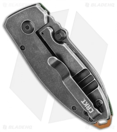 CRKT Burnley Squid Frame Lock Knife Green Micarta (2.25" Smokewash D2) - Image 3