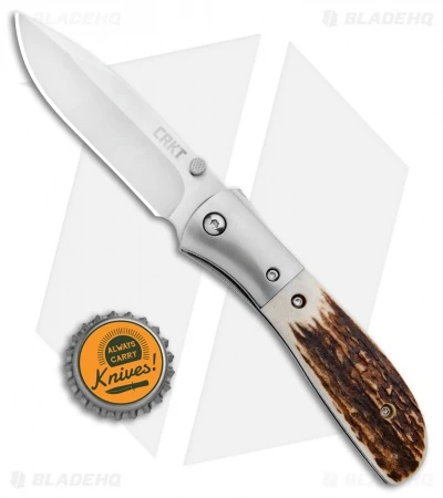 CRKT Carson M4-02 Stag Spring Assisted Knife (3.25" Satin) M4-02S - Image 4