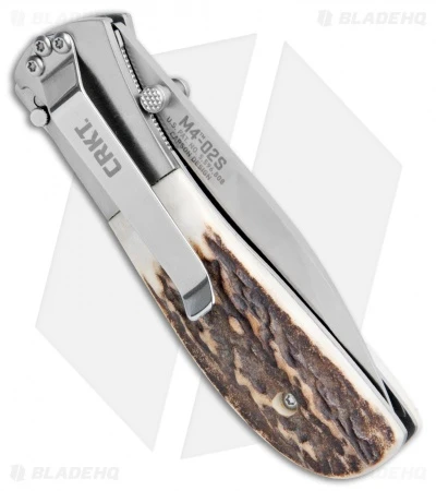 CRKT Carson M4-02 Stag Spring Assisted Knife (3.25" Satin) M4-02S - Image 3