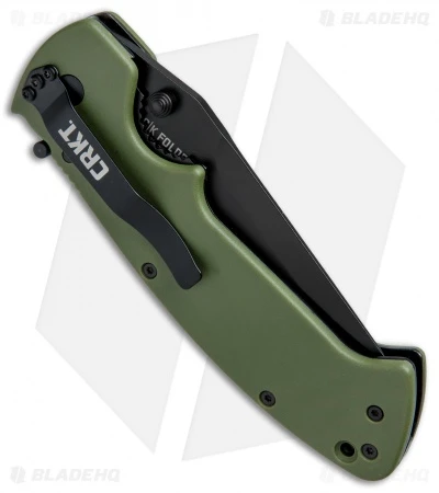 CRKT Crawford Kasper Liner Lock Knife OD Green Zytel (3.75" Black Serr) 6783KOD - Image 3