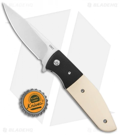 CRKT Curfew Spring Assisted Knife White Fiber/Black Aluminum (3.1" Satin) - Image 4