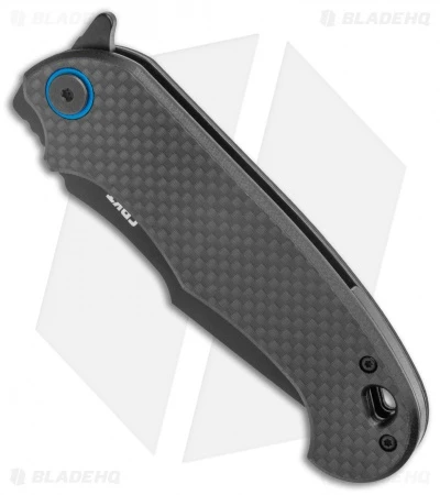 CRKT PSD Liner Lock Spring Assisted Knife Black G-10 / CF (3.6" Black Serr) - Image 2