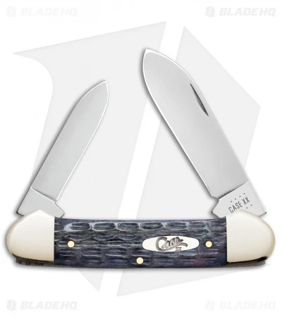 Case Canoe Knife 3.625" Worn Gray Bone CV Crandall Jig (62131 CV) 58415