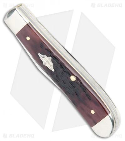 Case Cutlery Mini Trapper Knife 3.5" Peach Seed Walnut Bone (6207 SS) - Image 2