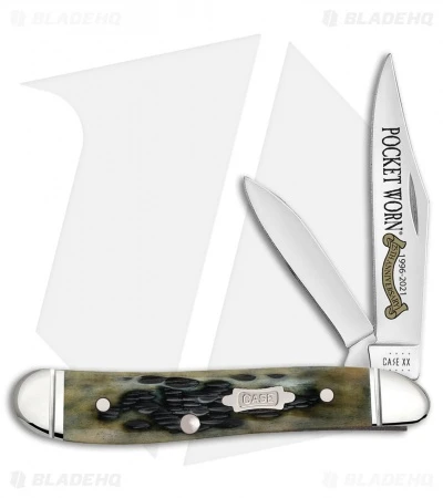 Case Peanut 25th Anniversary 2.88" Pocket Worn Olive Bone (6220 SS) 38196