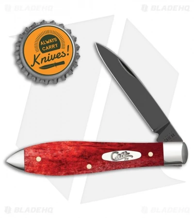 Case Cutlery Teardrop Pocket Knife 3.625" Old Red Bone (Black PVD TB61028 SS) - Image 2