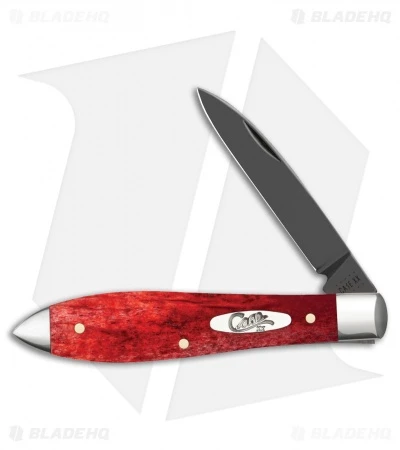 Case Cutlery Teardrop Pocket Knife 3.625" Old Red Bone (Black PVD TB61028 SS)