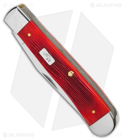 Case John Wayne Trapper Gift Set 4.125" Jigged Dark Red Bone (6254SS) 7444 - Image 2