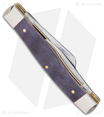 Case Cutlery Medium Stockman Knife 3.6" Smooth Purple Curly Maple (73032 SS) - Image 3