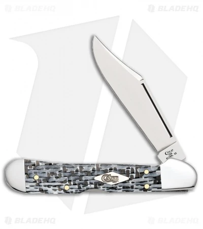 Case Mini Copperlock Knife 3.625" Black/White Carbon Fiber (101749L SS) 38926