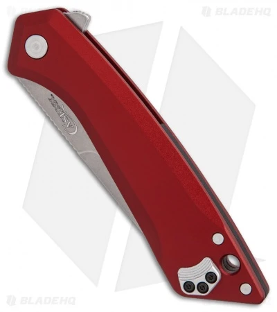 Case XX CG01 Drop Point Flipper Knife Red Aluminum (3.4" Stonewash) - Image 3