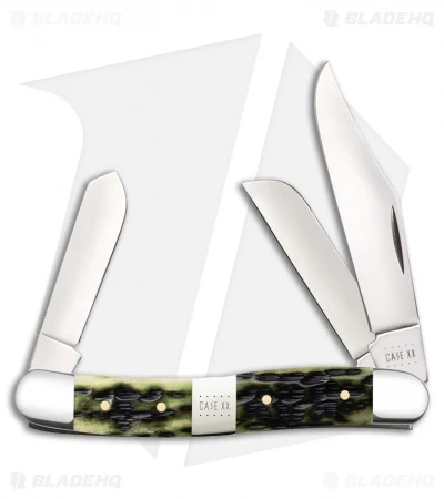 Case Tang Stamp Series Mint Set Olive Green Bone Peachseed Jig W/ Wood Box - Image 2