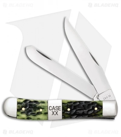 Case Tang Stamp Series Mint Set Olive Green Bone Peachseed Jig W/ Wood Box - Image 9