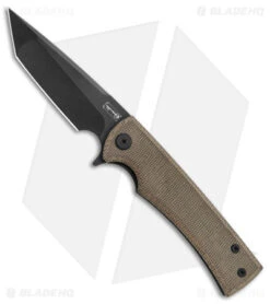 Chaves Liberation Street Tanto Frame Lock Knife Green Micarta (3.4" Black)