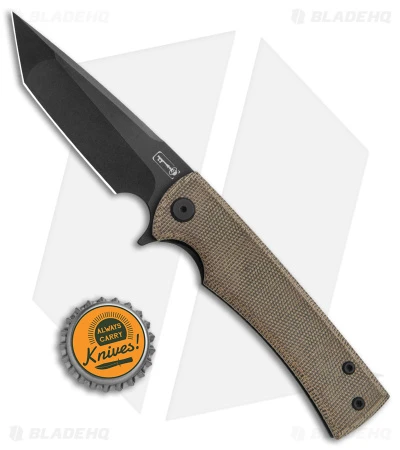 Chaves Liberation Street Tanto Frame Lock Knife Green Micarta (3.4" Black) - Image 5