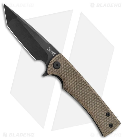 Chaves Liberation Street Tanto Frame Lock Knife Green Micarta (3.4" Black)