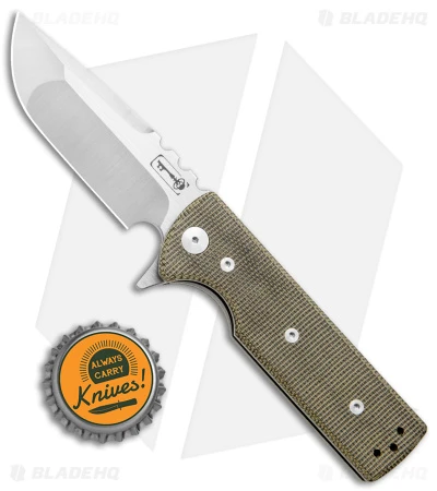 Chaves Ultramar T.A.K. Liner Lock Knife Drop Point Green Micarta (2.75" Satin) - Image 5