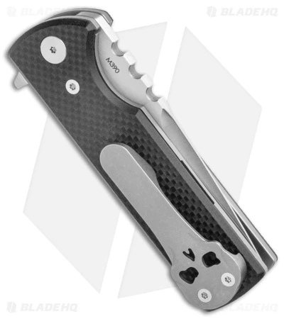 Chaves Ultramar T.A.K. Liner Lock Knife Tanto Black G-10 (2.75" Satin M390) - Image 3