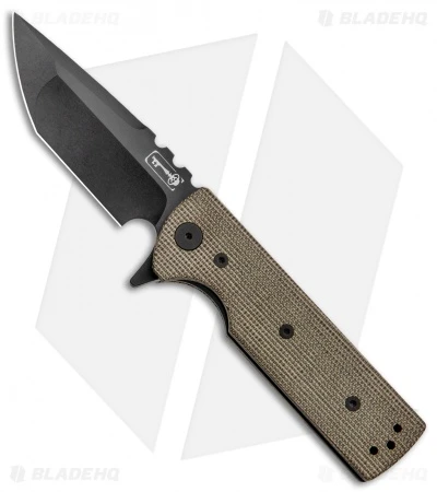 Chaves Ultramar T.A.K. Liner Lock Knife Tanto Green Micarta (2.75" Blackout)