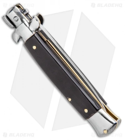 Frank B 7.5" Italian Stiletto Automatic Knife Dark Horn (3.25" Polish) - Image 3