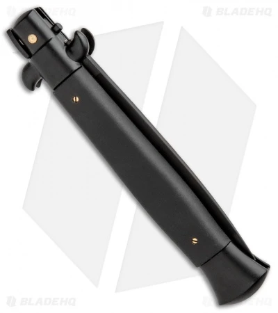 Frank B 9" Italian Stiletto Automatic Knife Black (3.8" Black Flat) - Image 3