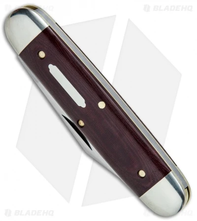 GEC #35 Tidioute Cutlery Churchill Pocket Knife 3.75" Maroon Linen Micarta - Image 2