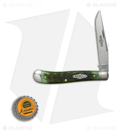 GEC #48 Northfield UN-X-LD Pocket Knife 3.8" Pickle Green Jigged Bone 488117 - Image 4
