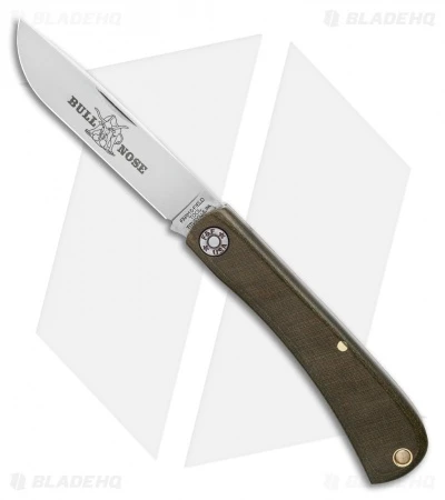 GEC #71 Farm & Field Bull Nose Slip Joint Knife Green Micarta (3" Satin) 715121