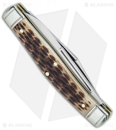 GEC #81 Northfield UN-X-LD Bull Moose Pocket Knife 3.8" Amber Jigged Bone 811217 - Image 3