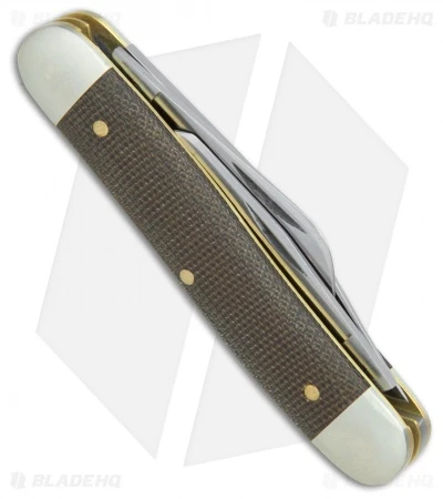 GEC #66 Northfield UN-X-LD Calf Roper Pocket Knife 3.3" OD Green Micarta 661317 - Image 2