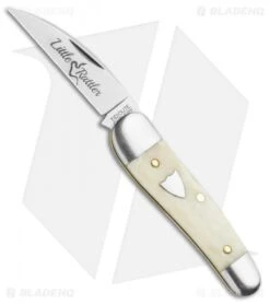 GEC Tidioute Cutlery Little Rattler Traditional Pocket Knife Smooth White Bone