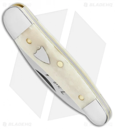 GEC Tidioute Cutlery Little Rattler Traditional Pocket Knife Smooth White Bone - Image 2