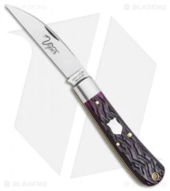 GEC Tidioute Cutlery Viper Pocket Knife Black Plum Jigged Bone (3" Satin) 470120