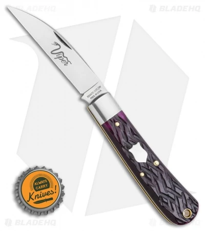 GEC Tidioute Cutlery Viper Pocket Knife Black Plum Jigged Bone (3" Satin) 470120 - Image 4