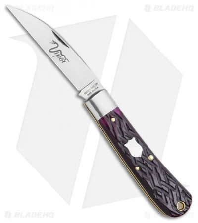 GEC Tidioute Cutlery Viper Pocket Knife Black Plum Jigged Bone (3" Satin) 470120