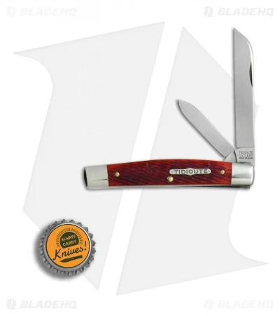 GEC #13 Tidioute Cutlery Speaker Jack Pocket Knife 3.6" Rust Red Jig Bone 133217 - Image 5