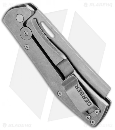 Gerber FlatIron Cleaver Frame Lock Knife Desert Tan G-10 (3.6" Stonewash) - Image 3