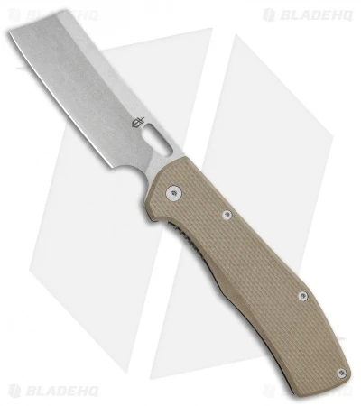 Gerber FlatIron Cleaver Frame Lock Knife Desert Tan G-10 (3.6" Stonewash)