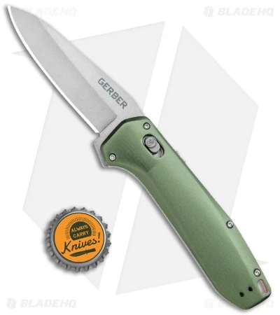 Gerber Highbrow Assisted Opening Knife Green Aluminum (3.3" SW) 30-001642 - Image 4